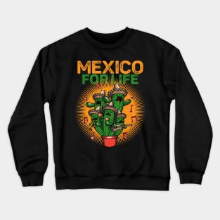 Mexican Cinco De Mayo Cactus Mexican Sombrero Guitar Fiesta Crewneck Sweatshirt